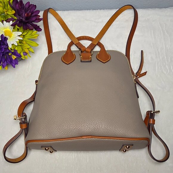 Dooney & Bourke Pebbled Leather Backpack-Taupe-Excellent Condition - Picture 4 of 11